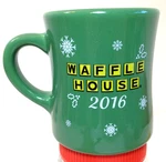 Waffle House 2016 Holiday Coffee Cup Mug 12OZ. Green Gingerbread Man Collectible. Fixed Price $17.95.