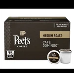 Peet's Coffee Medium Roast K-cup Pods, Caf Domingo 75 Ct. New. Fixed Price $59.95.