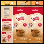 Liquid Coffee Creamer Singles, Original Flavor, 50 Box - Pack 2, Perfect. Fixed Price $42.99.