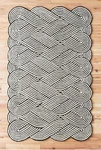 Handmade Hand-tufted Wool Rug: Irregular Modern Black White Design. Fixed Price $395.96.