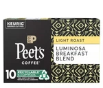10 Peet Luminosa Breakfast Blend K-cup Coffee Pods Light Roast. Fixed Price $12.99.