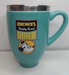 Disney Parks Mickey Really Swell Diner Ceramic Coffee Mug Teal. Fixed Price $34.00.