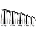 Stainless Steel Moka Pot Espresso Cafe Cubano Coffee 2/4/6/9/12 Cups. Fixed Price $24.99.