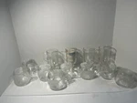 70'S Vintage Nestle Nescafe World Globe Frosted Glass Coffee Mugs Cups 13 Pcs. Fixed Price $65.00.