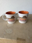 Dunkin Donuts Ground Coffee Bakery Series Barista White & Orange Mug Two. Fixed Price $13.50.