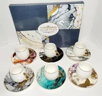 Acar "secret Sky" 12 Piece Turkish Porcelain EXPRESSO-6 Coffee Cups & Saucers. Fixed Price $41.99.