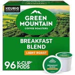 Green Mountain Roasters Breakfast Blend Light Coffee, 96 K-cup Pods. Fixed Price $45.99.