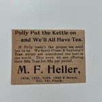 Mf Heller Chase & Sanborn's Teas 1640 1896 Diego Clipping TAJ9-S48. Fixed Price $13.50.