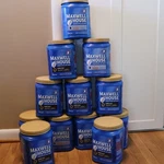 12 Empty Maxwell House Coffee Containers W/ Lids Craft Storage Organize Garage. Fixed Price $35.00.
