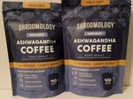 2 Shroomology Half Caff Ashwagandha Coffee Dark Roast 5 Oz Non Gmo, Vegan. Fixed Price $40.00.