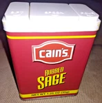 Vintage 1.25 Oz Spice Tin 70S 80S Cains Rubbed Sage Sara Lee Coffee & Tea Estate. Fixed Price $19.99.