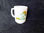 Snoopy Fire King Milk Glass Mug Hate It When Snows On My French Toast*read. Fixed Price $21.55.