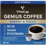 Vitacup Medium-dark Roast Single Serve Coffee Pods, Genius Blend 60 Ct.. Fixed Price $65.99.