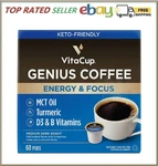 Vitacup Medium-dark Roast Single Serve Coffee Pods, Genius Blend (60 Ct.). Fixed Price $61.12.