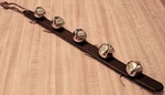 Amish-made Leather Jingle Strap Christmas Door Decor, 5 Brass Plated. Fixed Price $15.95.