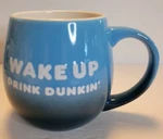 Dunkin Donuts Coffee Cup Mug Wake Drink Be Awesome Ceramic Blue. Fixed Price $12.96.