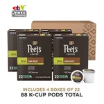 Peet's Coffee, Dark Roast Decaf Keurig K-cup Pods House Blend, 88 Ct. Fixed Price $50.98.