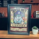 Raven's Brew Gourmet Wicked Wolf"grannie's Gone But The Coffee's On"print. Fixed Price $21.99.