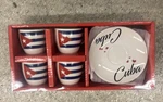 Espresso Coffee Cup Set 8 Pc Saucer Taza Cafe Cubano. Fixed Price $14.99.