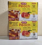 Heb Peach Iced Tea 12 Single Cups Compatible With Keurig K-cup (set Of 2). Fixed Price $28.99.