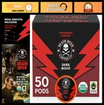 Dark Roast Coffee Pods - Death Wish Style Single Serve (50 Count) Strong & B. Fixed Price $94.99.