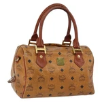 Mcm Logogram Vicetos Boston Bag Pvc Leather Brown Gold Auth GH1076. Fixed Price $183.75.