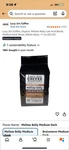 Lucy Jo's Coffee Organic Mellow Belly Acid Medium Dark Roast Wholebean 26 Oz. Fixed Price $30.00.