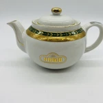 Small Nabob Tea Pot Green Gold Trim With Intricate Leaf Design Bold Japan. Fixed Price $12.99.