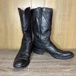 Vtg Lucchese San Antonio Cowboy Boots Mens 11 Black Cherry Goat Style 1350 Usa. Fixed Price $200.00.