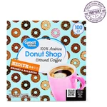 Great Value Donut Shop 100% Arabica Medium Roast Ground Coffee PODS,38.4OZ,100CT. Fixed Price $28.44.