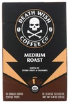 Death Wish Coffee Medium Roast Single Serve Pods 10 Count Ct. Fixed Price $119.99.