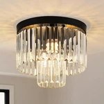 12.6" Black Crystal Ceiling 4-LIGHT Modern Fixture 2-TIER Luxury K9 Cry.... Fixed Price $132.63.