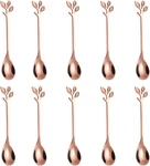 Elegant Rose Gold Leaf Coffee Spoons 10-PIECE, 4.7" Mini Stainless Steel Espre. Fixed Price $20.27.