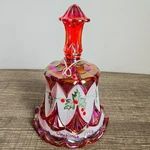 Fenton Vintage 1996 Ruby Red Carnival Glass Handpainted Holiday Christmas Bell. Fixed Price $46.40.