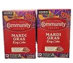 Pkgs Community Coffee Mardi Gras King Cake Pods For Keurig 12 K-cups 24 Total. Fixed Price $18.99.