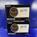 2X Tully's Coffee French Roast, Keurig K-cup Pods, Extra Bold Dark 10 Ct. Fixed Price $16.88.