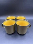 Vintage Premiere Nustone Mustard 7604 Japan Coffee Cups Set Discontinued. Fixed Price $35.99.