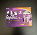 Allegra Allergy 180MG 60 Tabs Indoor & Outdoor Relief. Fixed Price $12.99.