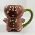 Threshold Gingerbread Man Mug Cocoa Coffee Cup Brown Green Handle. Fixed Price $17.95.