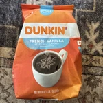 (1) Dunkin' Donuts French Vanilla 100% Original Ground Coffee 18 Oz. Fixed Price $15.00.