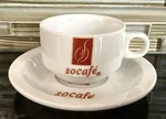 Socafe (5) Espresso Coffee Cups With (6) Saucers. Fixed Price $60.00.