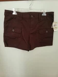 Style & Co Women 12 Petite Cargo 4" High Rise Shorts New Espresso Bean Brown. Fixed Price $21.77.