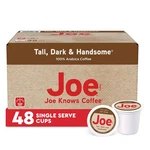 Joe Knows Coffee Single Serve Cups Pods Capsules, Tall Dark Handsome, 48. Fixed Price $51.95.