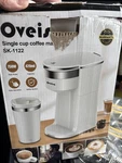 New Oveisn Coffee Maker Single Serve With White Travel Mug. Fixed Price $22.00.