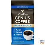 Vitacup Genius Ground Coffee W/ Keto Mct Oil, Turmeric, & B Vitamins - 10OZ. Fixed Price $26.39.