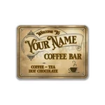 Coffee - Tea Hot Chocolate Personalized Bar Old Light Caf Metal Sign. Fixed Price $5.99.