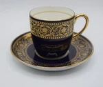 Cauldon England Cobalt Blue Heavy Gold Mocha Chocolate Cup Saucer Antique. Fixed Price $25.00.
