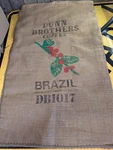 Dunn Bros Coffee Gunny Sack Burlap Bag Brazil Green Branch With Berries Brothers. Fixed Price $9.45.
