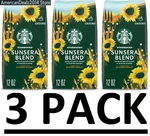 Pack - Starbucks Sunsera Blend Ground Coffee Blonde Roast 12 (total 36 Oz). Fixed Price $49.34.