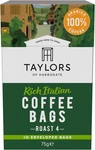 Taylors Harrogate Rich Italian Coffee Bags, 75. Fixed Price $29.99.